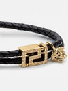 Greca Leather Bracelet Black - VERSACE - BALAAN 3