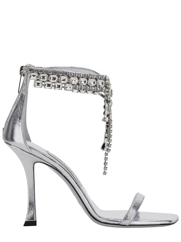 'Verity' Metallic Sandals With High Stiletto Heel In Leather And Crystal Woman - JIMMY CHOO - BALAAN 1