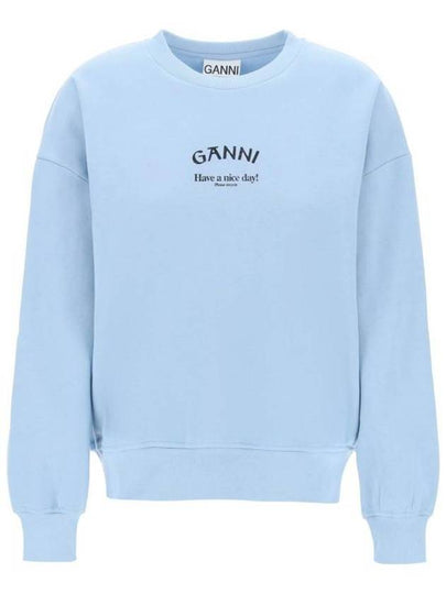 Logo Sweatshirt Blue - GANNI - BALAAN 2