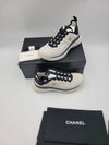 Logo Mixed Fibers Suede Low Top Sneakers White - CHANEL - BALAAN 7