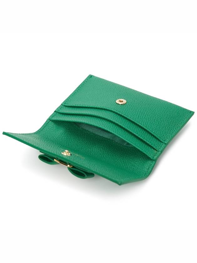 Salvatore Women's Barra Card Wallet Emerald - SALVATORE FERRAGAMO - BALAAN 5