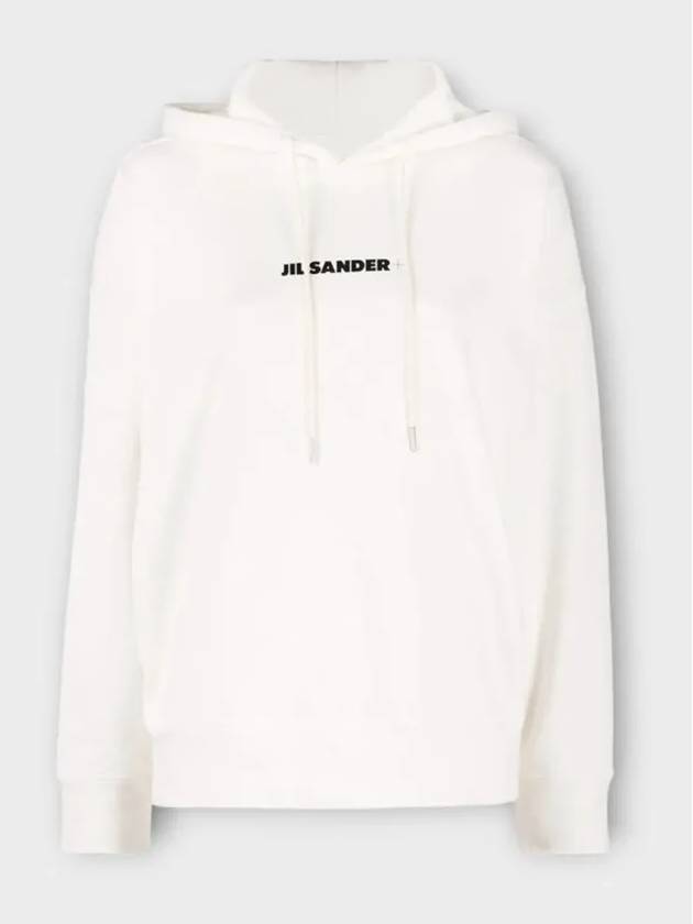 Logo Cotton Hoodie White - JIL SANDER - BALAAN 3