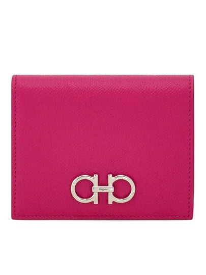 Gancini Compact Half Wallet Cherise Pink - SALVATORE FERRAGAMO - BALAAN 2