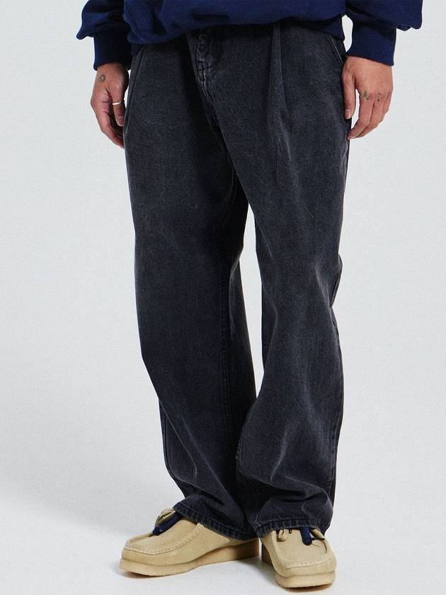 Wide One Tuck Denim Pants Black - DE GRAND MATIN - BALAAN 2