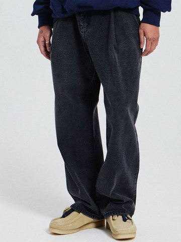 Wide One Tuck Denim Pants Black - DE GRAND MATIN - BALAAN 1