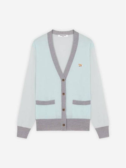 Baby Fox Patch Color Block Cardigan Peppermint - MAISON KITSUNE - BALAAN 2