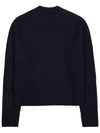 Logo Patch Wool Knit Top Night Blue - AMI - BALAAN 3