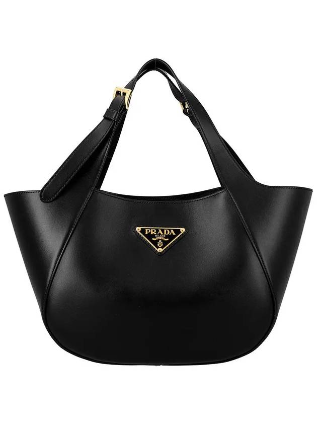 Enamel Triangle Medium Logo Belt Hand Shoulder Bag Black - PRADA - BALAAN 3