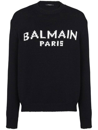 Logo Wool Knit Top Black - BALMAIN - BALAAN 2