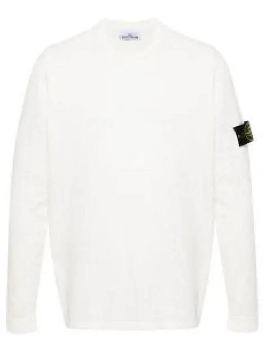 Raw Hand Cotton Crewneck Knit Top White - STONE ISLAND - BALAAN 2