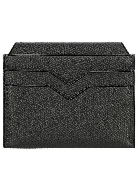 22FW SGNL0077028L99CC99 GF Pebble Leather Card Case Dark Gray 997095 - VALEXTRA - BALAAN 1