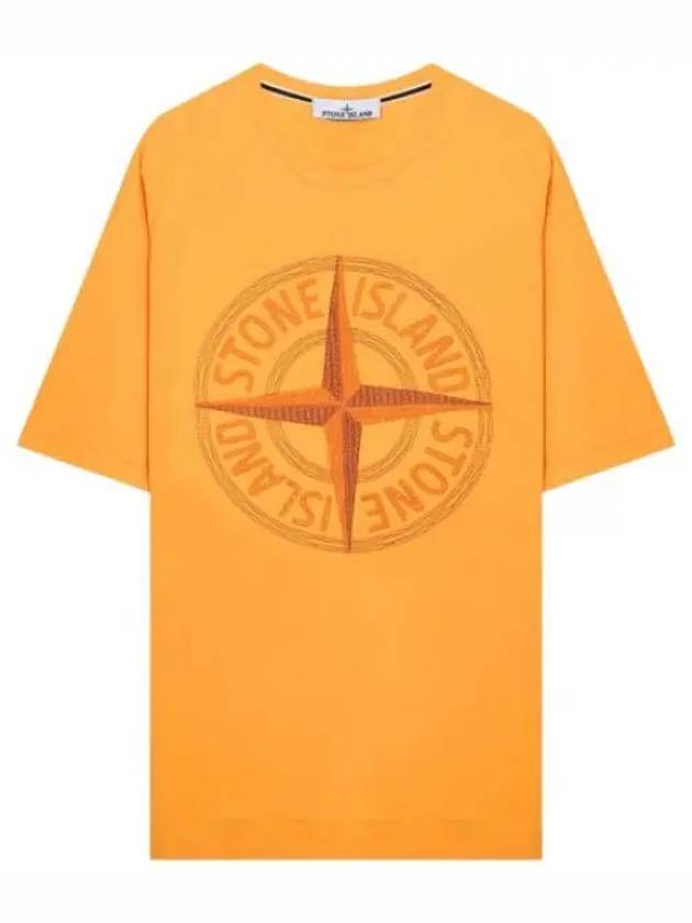 Compass logo embroidered t shirt men s short sleeved tee - STONE ISLAND - BALAAN 1