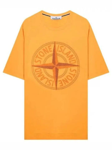 Compass logo embroidered t shirt men s short sleeved tee - STONE ISLAND - BALAAN 1