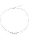 Monochroms Strass Rhodium Finish Crystals Necklace Silver - CELINE - BALAAN 1