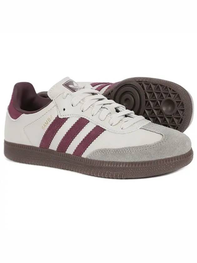 Samba OG Low Top Sneakers Putty Grey Maroon - ADIDAS - BALAAN 3