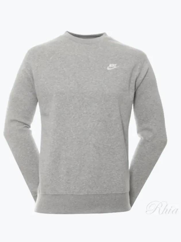 Sportswear Men's Club Fleece Crew Sweatshirt Grey - NIKE - BALAAN 2