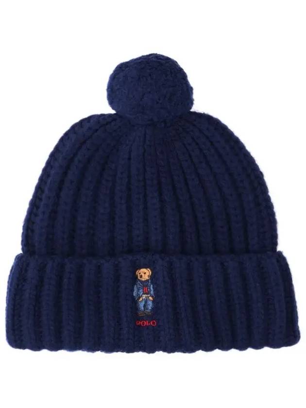 Bear Pom Pom Beanie Hunter Navy - POLO RALPH LAUREN - BALAAN 2