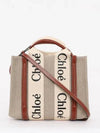 Woody Small Canvas Tote Bag White Brown Beige - CHLOE - BALAAN 2