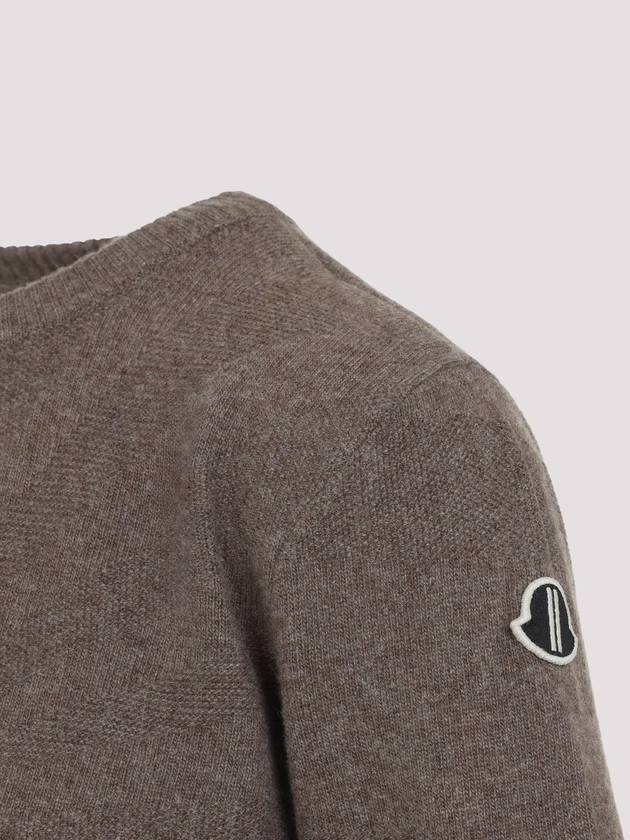 Rick Owens Wool Cashmere Knit Top Taupe - MONCLER - BALAAN 5