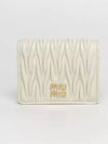 Matelasse Leather Half Wallet White - MIU MIU - BALAAN 2