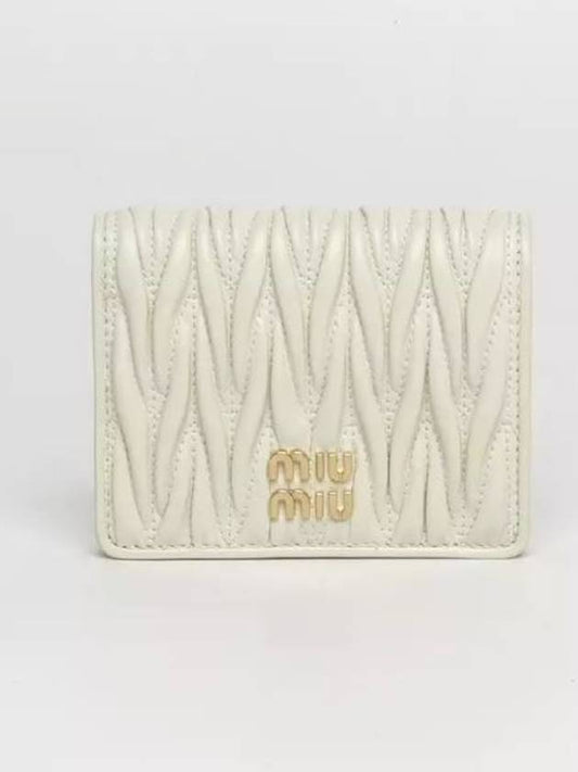 Matelasse Leather Half Wallet White - MIU MIU - BALAAN 2