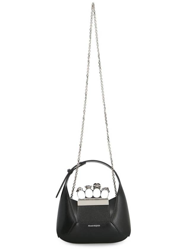 Jewel 4 Ring Mini Hobo Shoulder Bag Black - ALEXANDER MCQUEEN - BALAAN 6