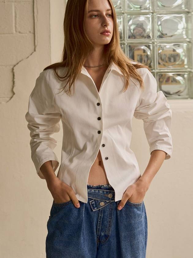 Women s Blouse LACE UP SHIRT IVORY - SIGREAT - BALAAN 1