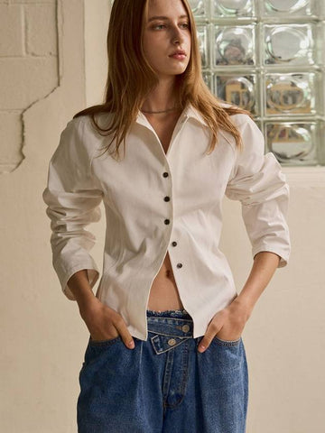 Women s Blouse LACE UP SHIRT IVORY - SIGREAT - BALAAN 1