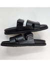 Hermes Chypre H Logo Calfskin Sandals Black - HERMES - BALAAN 3