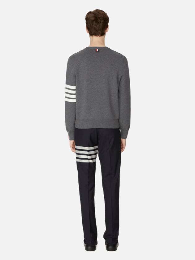 4 Bar Armband Milano Stitch Knit Top Mid Grey - THOM BROWNE - BALAAN 6