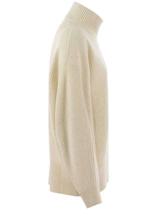 Lurex high neck oversized pullover MBM756904P_C509 - BRUNELLO CUCINELLI - BALAAN 4