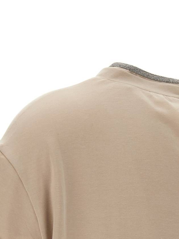 Monil Crew Neck Short Sleeve T-Shirt Beige - BRUNELLO CUCINELLI - BALAAN 5