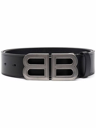 Double Logo Leather Belt Black - BALENCIAGA - BALAAN 1