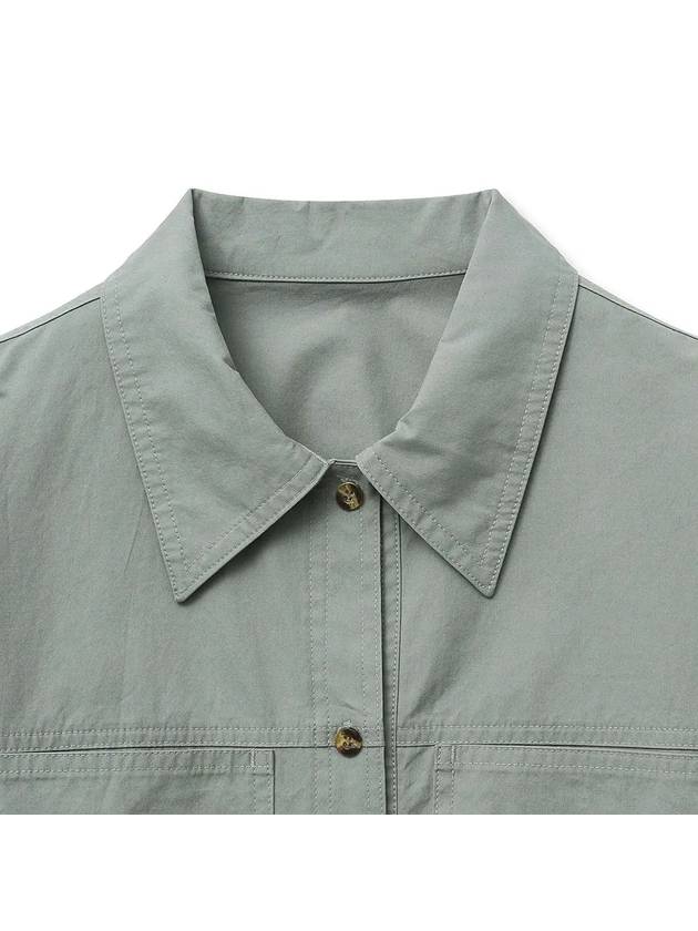 Cotton Overfit Work Shirt Khaki - NOIRER FOR WOMEN - BALAAN 5