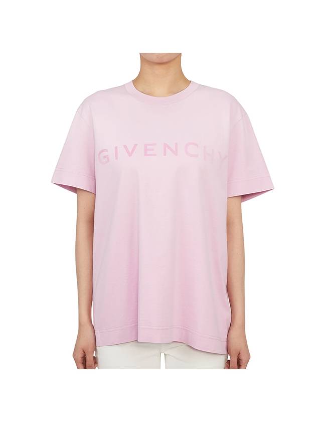 Logo Cotton Short Sleeve T-shirt Pink - GIVENCHY - BALAAN 1