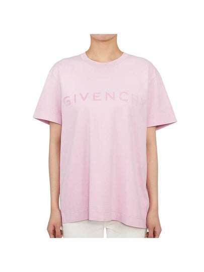 Logo Cotton Short Sleeve T-shirt Pink - GIVENCHY - BALAAN 2