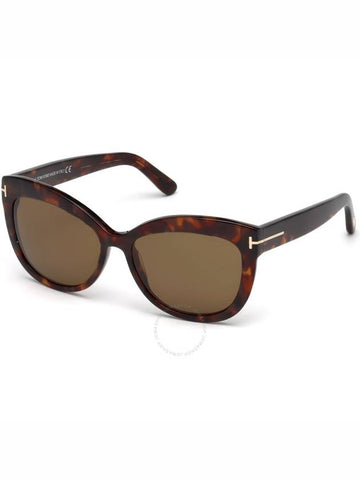 Tom Ford Alistair Polarized Brown Cat Eye Ladies Sunglasses FT0524 54H 56 - TOM FORD - BALAAN 1