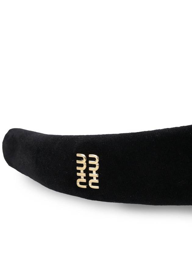 Metal Logo Velvet Hairband Black - MIU MIU - BALAAN 3