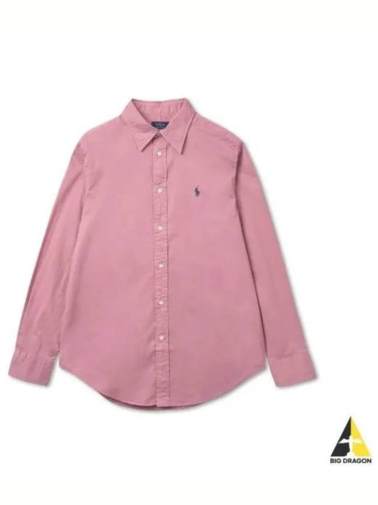 Pony relaxed fit cotton twill long sleeve shirt rose - POLO RALPH LAUREN - BALAAN 2