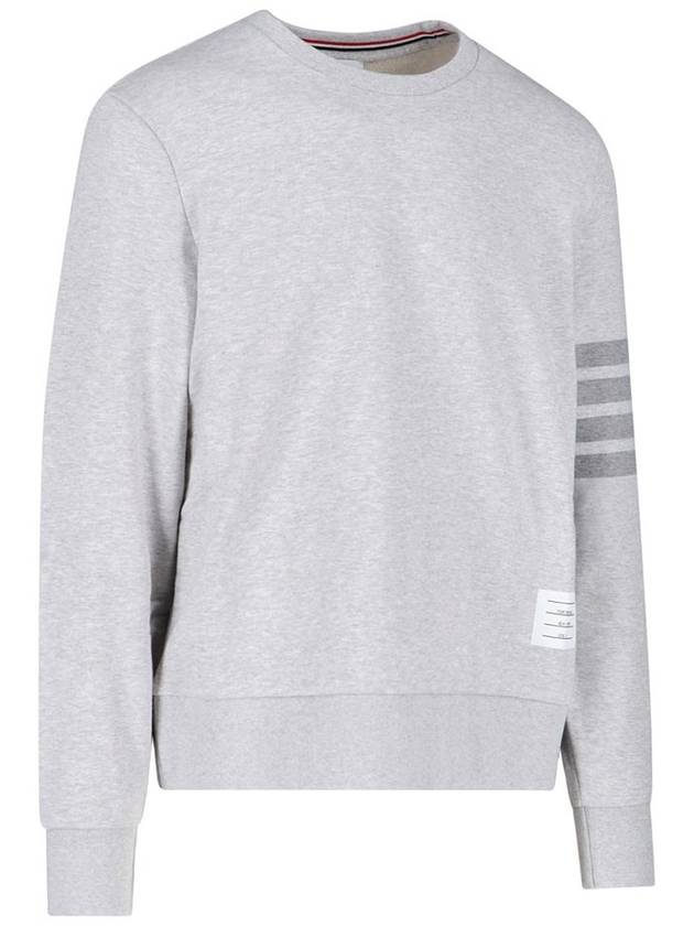 Classic Loopback Terry Tonal 4-Bar Relaxed Fit Crewneck Sweatshirt Pale Grey - THOM BROWNE - BALAAN 3