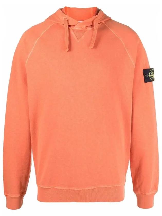 Malfile Fleece Garment Dyed Hoodie Orange - STONE ISLAND - BALAAN 3