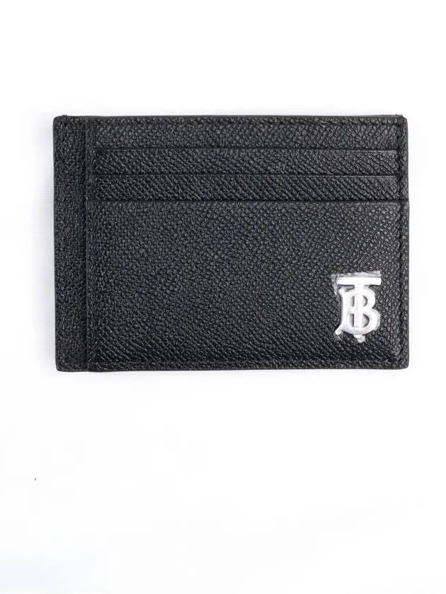 TB Money Clip Grainy Leather Card Wallet Black - BURBERRY - BALAAN 6