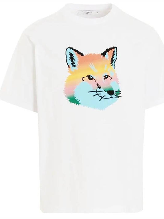 Vibrant Fox head Easy Short Sleeve T-Shirt White - MAISON KITSUNE - BALAAN 2