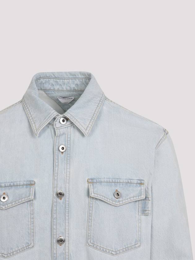 Extra Bleached Oversized Denim Long Sleeve Shirt Light Blue - BOTTEGA VENETA - BALAAN 4