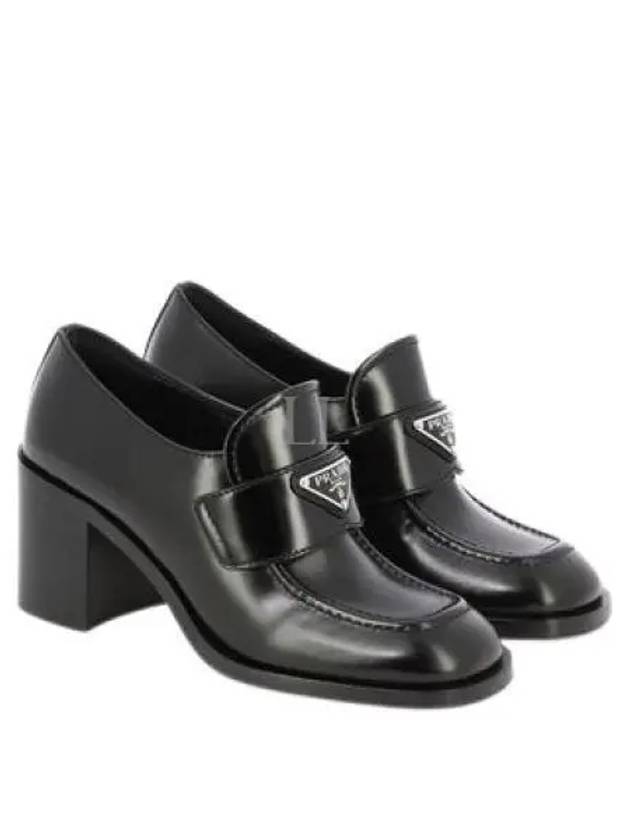 Brushed Leather Loafers Pumps Black - PRADA - BALAAN 2