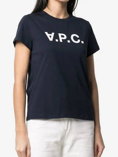 VPC Logo Organic Cotton Short Sleeve T-Shirt Navy - A.P.C. - BALAAN 2