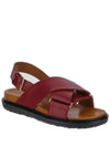 Fussbett Leather Sandals Burgundy - MARNI - BALAAN 4