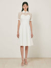 AGNES Half Sleeve Flare Long One Piece White - AME - BALAAN 2