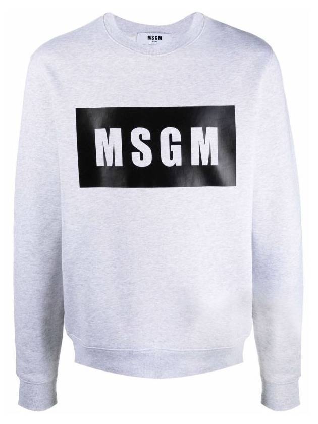 Box Logo Print Sweatshirt Gray - MSGM - BALAAN.