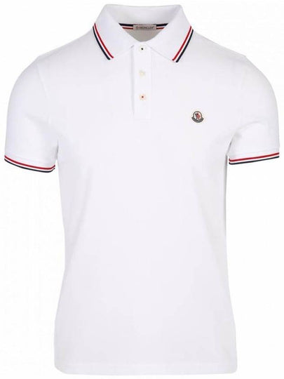 Men's Logo Patch Cotton Polo Shirt White - MONCLER - BALAAN 2